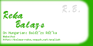 reka balazs business card